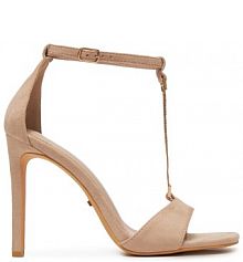 Sandały na obcasie DeeZee beżowe