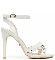 Sandały na obcasie DeeZee białe