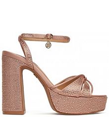 Sandały na obcasie Nine West różowe