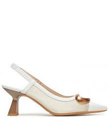 Sandały na obcasie Hispanitas białe