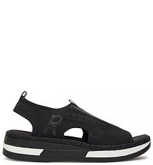 Sandały na obcasie Rieker czarne