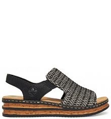 Sandały na obcasie Rieker czarne