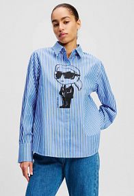 Koszula z długim rękawem Karl Lagerfeld niebieska A2W11031