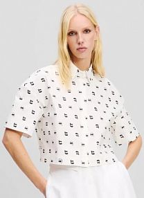 Koszula z krótkim rękawem Karl Lagerfeld  biała A2W11033