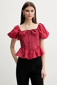 Bluzka bardot  czerwona damska 59889TB