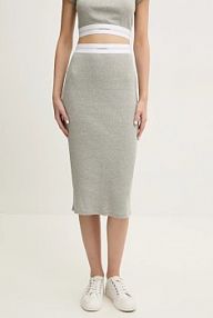 Spódnica midi Calvin Klein Underwear  szara LV00QS7350