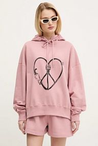 Bluza przez głowę Moschino Jeans  różowa 1708.3228