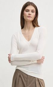 Longsleeve Sisley  beżowy damski 33FEL400V