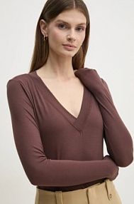 Longsleeve Sisley  brązowy damski 33FEL400V