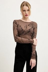 Longsleeve Desigual  brązowy damski 25SWTK05