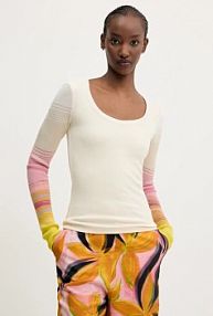 Longsleeve Desigual  beżowy damski 25SWTK77