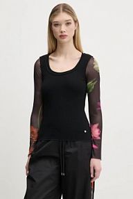 Longsleeve Desigual  czarny damski 25SWTK93