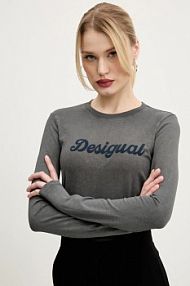 Longsleeve Desigual  szary damski 25SWTK85