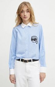 Koszula Karl Lagerfeld  niebieska damska A1W11037