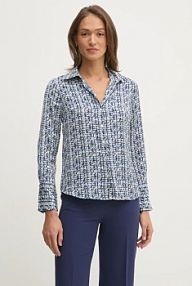 Koszula z długim rękawem Sisley  granatowa 5V2SLQ025