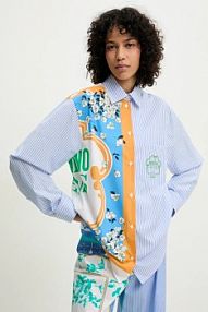 Koszula Moschino Jeans  niebieska damska 0223.3725