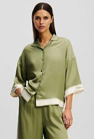 Koszula z krótkim rękawem Karl Lagerfeld  zielona A2W11037