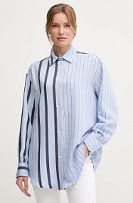 Koszula Sandro Ferrone  niebieska damska S15XBEPAVESIN