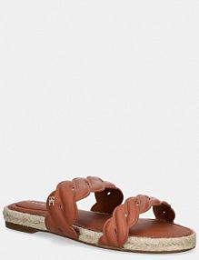 Klapki eleganckie Tommy Hilfiger  brązowe FW0FW08503