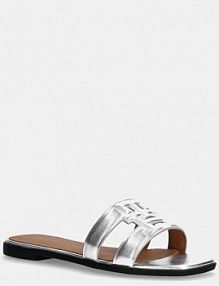 Klapki eleganckie Tommy Hilfiger  srebrne FW0FW08676