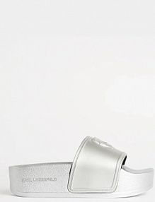 Klapki Karl Lagerfeld  srebrne damskie KL80819M.VSL