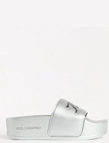 Klapki Karl Lagerfeld  srebrne damskie KL80872.VSL