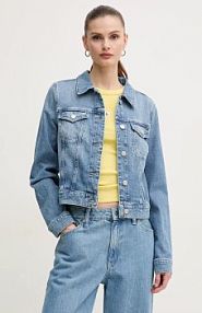 Kurtka jeansowe Tommy Hilfiger  niebieska damska WW0WW44373
