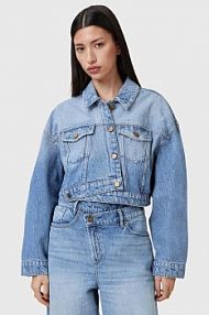 Kurtka jeansowe AllSaints  niebieska damska W007OC