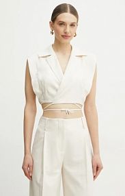 Kamizelka Simona Corsellini  beżowa damska P25CPTO005