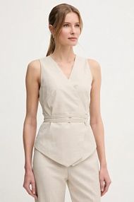 Kamizelka Sandro Ferrone  beżowa damska S23XBEBAFATA