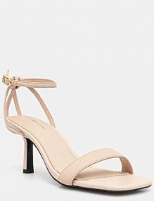 Sandały na obcasie Tommy Hilfiger  beżowe FW0FW08424