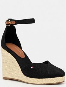 Espadryle na koturnie Tommy Hilfiger  czarne FW0FW08494