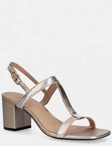 Sandały na obcasie Tommy Hilfiger  złote FW0FW08590