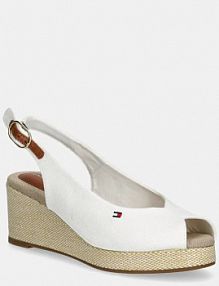 Sandały na obcasie Tommy Hilfiger  białe FW0FW08595