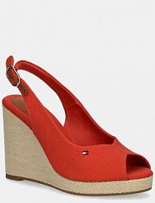 Sandały na obcasie Tommy Hilfiger  czerwone FW0FW08597