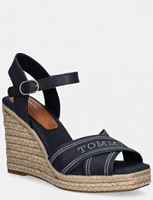 Sandały na obcasie Tommy Hilfiger  granatowe FW0FW08668