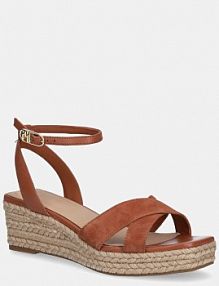 Sandały na obcasie Tommy Hilfiger  brązowe FW0FW08804