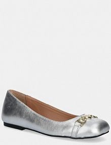 Baleriny Love Moschino  srebrne JA11011G1MIF0