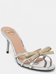 Klapki eleganckie Love Moschino  srebrne JA28036G1MJE1