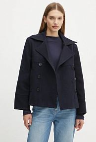 Płaszcz The Kooples  granatowy damski FMAN29001K