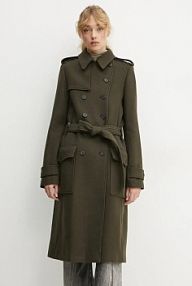 Płaszcz The Kooples  zielony damski FTRE29003K