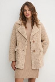 Płaszcz Sisley  beżowy damski 24C7LN053