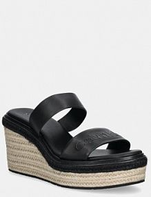 Klapki eleganckie Calvin Klein  czarne HW0HW02375