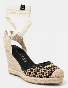 Espadryle na koturnie Guess  czarne FLJNAM.FAB04.