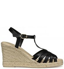 Espadryle na koturnie Geox  czarne D55TPA.00043.