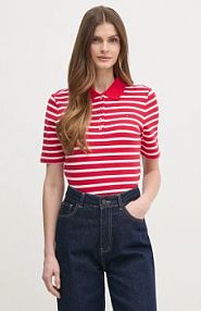 Koszulka polo Tommy Hilfiger  czerwona damska WW0WW43224