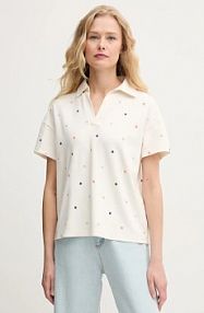 Koszulka polo United Colors of Benetton  beżowa damska 36QJD300X