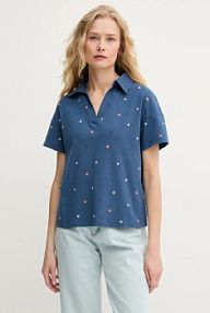 Koszulka polo United Colors of Benetton  granatowa damska 36QJD300X