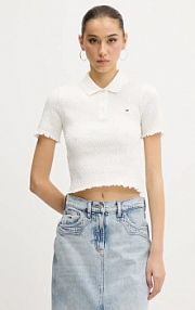 Koszulka polo Tommy Jeans  biała damska DW0DW20296