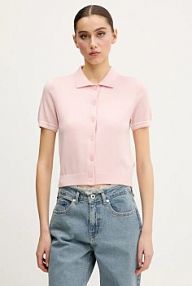 Koszulka polo Guess Jeans  różowa damska W5GR03.Z3HO2